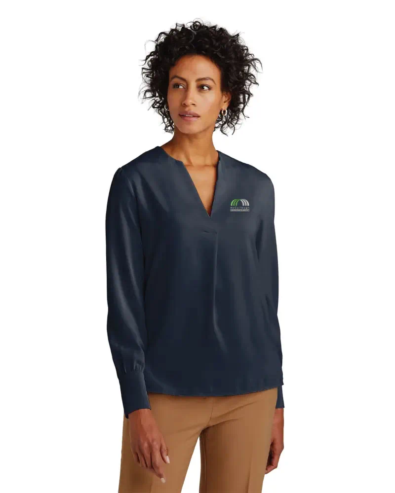 Brooks Brothers® Women’s Open-Neck Satin Blouse - Image 2